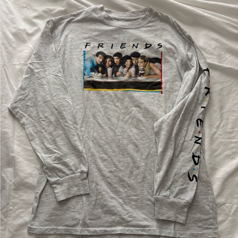 gray friends long sleeve tee